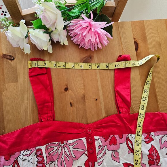 She's Cool - Tropical Print Halter Top - Red Floral - Picture 7 of 9